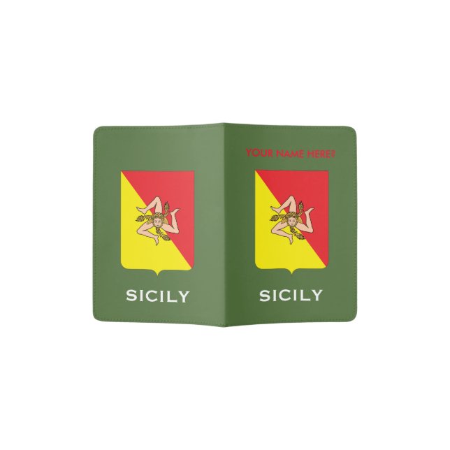 Sicily (Italy) Passport Case  Sicilia Passaporto (Opened)