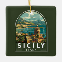 Sicily Italy Travel Art Vintage