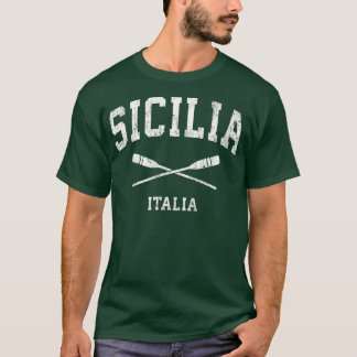 Sicily Italy Vintage Nautical Paddles Sports Oars T-Shirt