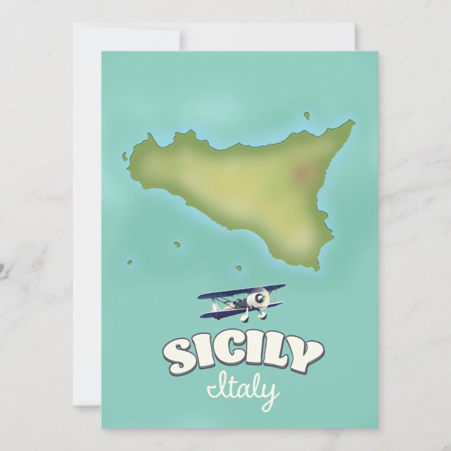 Sicily Italy vintage style map (Front)