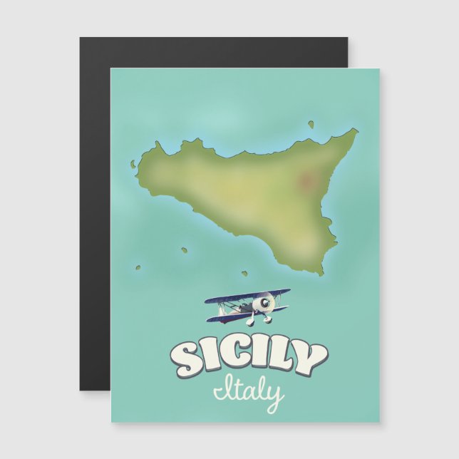 Sicily Italy vintage style map (Front/Back)