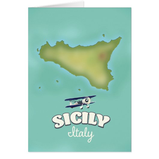 Sicily Italy vintage style map Cards (Front)