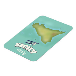 Sicily Italy vintage style map Magnet