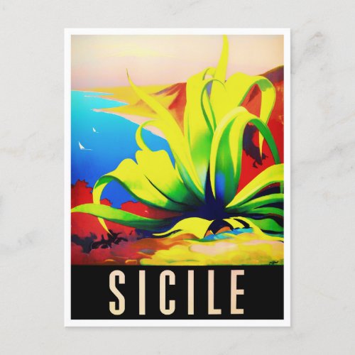 Sicily Italy vintage travel Postcard