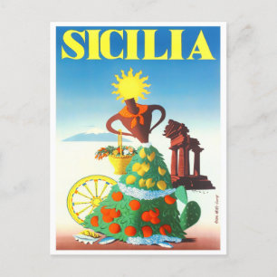 Sicily Italy vintage travel Postcard