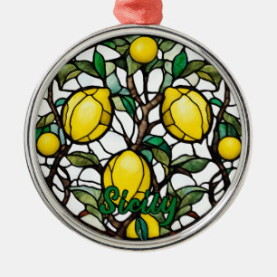 Sicily Lemon Tree Souvenir Metal Ornament