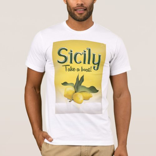Sicily lemon vintage travel poster T_Shirt