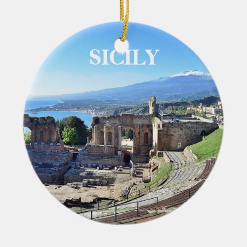 Sicily Panoramic Christmas Ornament