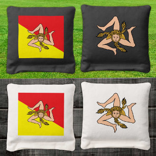 Sicily patriotic bags, Sicilian Flag Cornhole Bags
