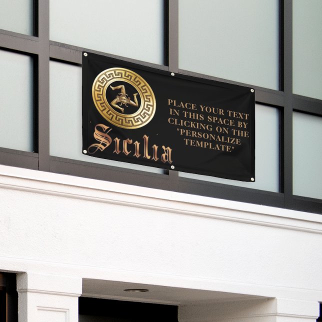 Sicily Personalizable Commercial Banner Sign (Outside Building)