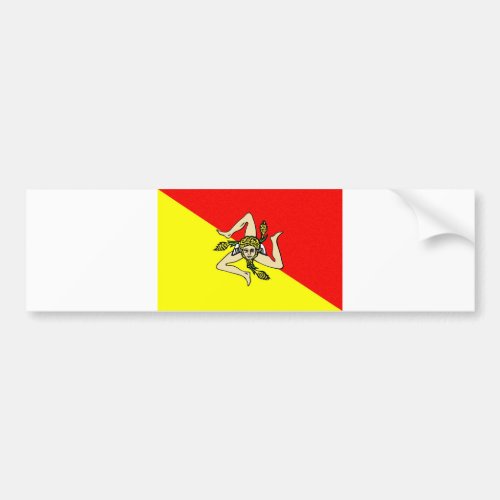 Sicily region flag italy sicilia county bumper sticker