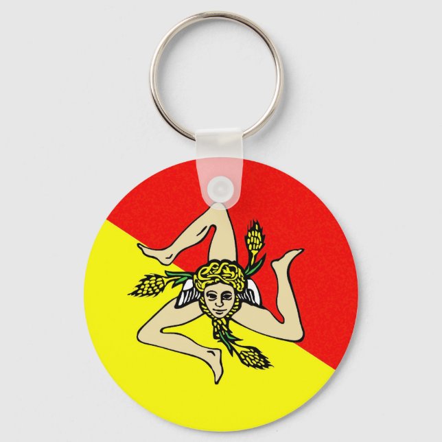 Sicily region flag italy sicilia county keychain (Front)