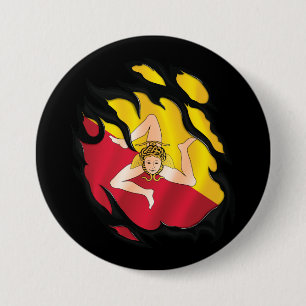 Sicily Ripped Flag Button