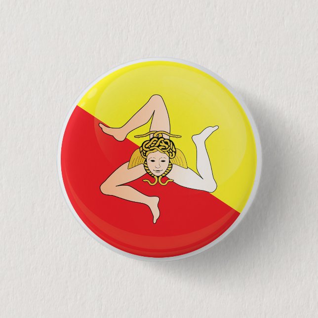 Sicily  Round Icon Flag Button (Front)