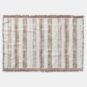 Sicily Rustic Brown Stripes  Throw Blanket