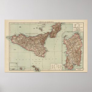 Sicily, Sardinia Poster