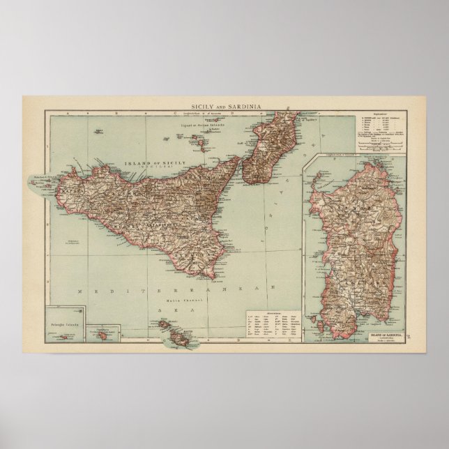 Sicily, Sardinia Poster (Front)