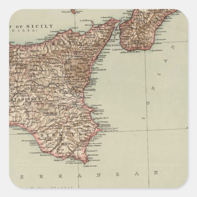 Sicily, Sardinia Square Sticker (Front)