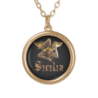 Sicily / Sicilia Triskelion Trinacria Necklace