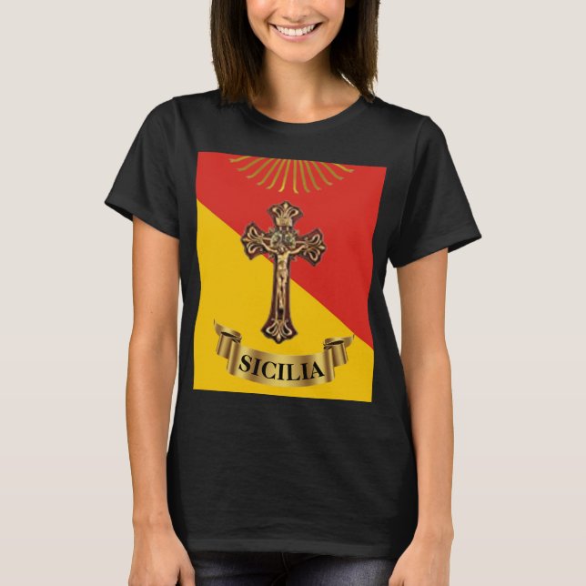 Sicily / Sicilian Crucifix T-Shirt (Front)