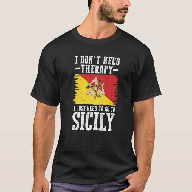 Sicily Sicilian Flag   T-Shirt (Front)