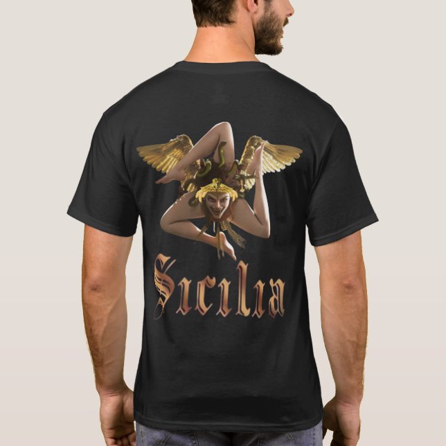 Sicily / Sicilian Medusa Chiaroscuro T-Shirt (Back)