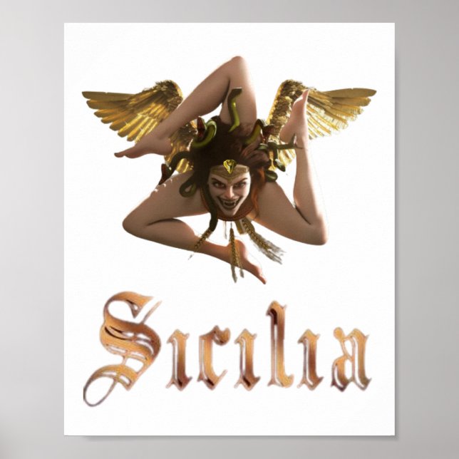 Sicily / Sicilian Medusa  Trinacria  Poster (Front)