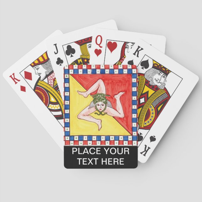 Sicily Trinacria Medusa PERSONALIZED Poker Cards (Back)
