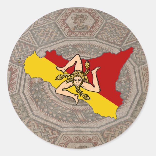 Sicily Trinacria Mosaic Sticker (Front)
