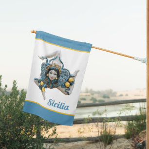 Sicily Trinacria Three Legged Medusa House Flag