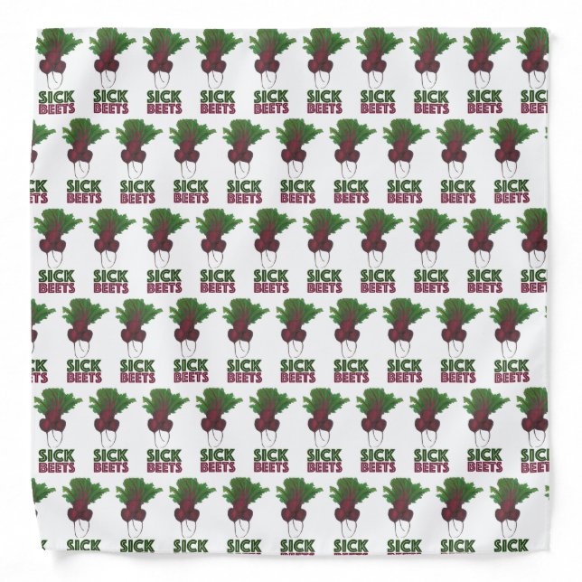 Sick Beets (Beats) Red Beet Vegetarian Funny Food Bandana (Front)