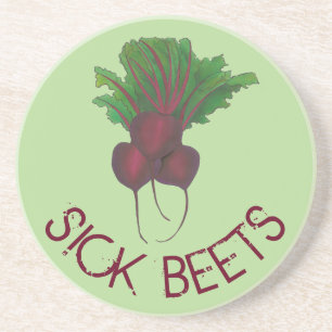 Sick Beets (Beats) Red Beet Vegetarian Funny Food Drink Coaster