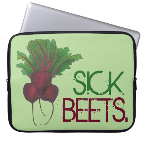 Sick Beets Beats Red Beet Vegetarian Funny Food Laptop Sleeve