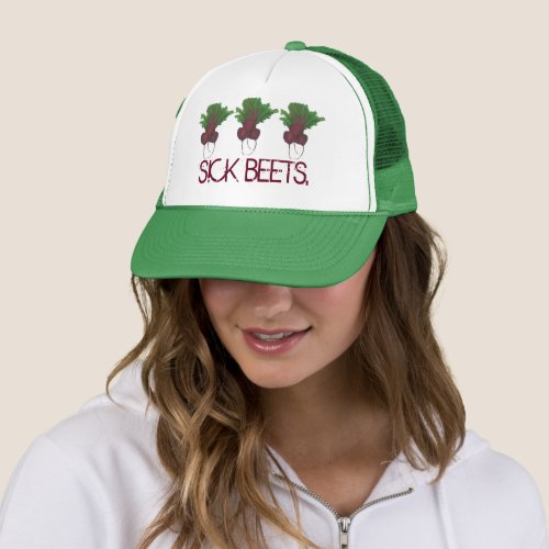Sick Beets Beats Red Beet Vegetarian Funny Food Trucker Hat