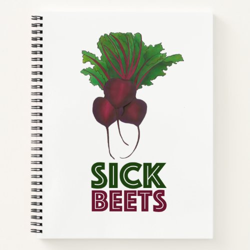 Sick Beets Beats Red Beet Vegetarian Funny Music Notebook