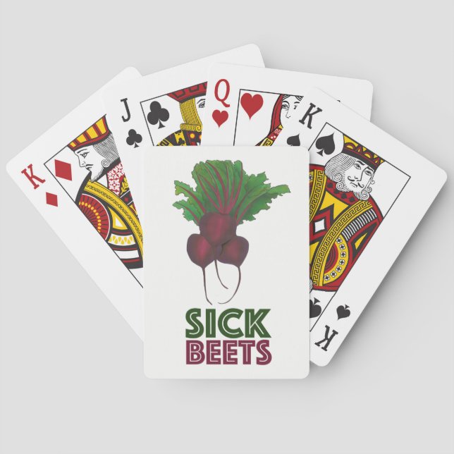 Sick Beets (Beats) Red Beetroot Garden Vegetable Poker Cards (Back)