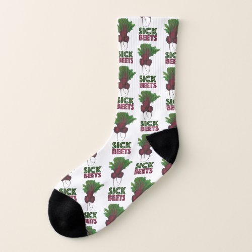 SICK BEETS Funny Vegetarian Red Beet Musician DJ Socks