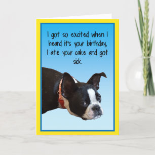 Sick Birthday Boston Card