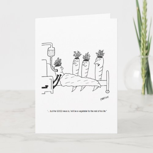 Sick Carrot Cartoon Birthday Card