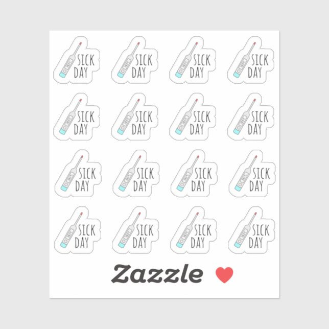 Sick Day Reminder Mini Thermometer Bujo Planner Sticker (Sheet)