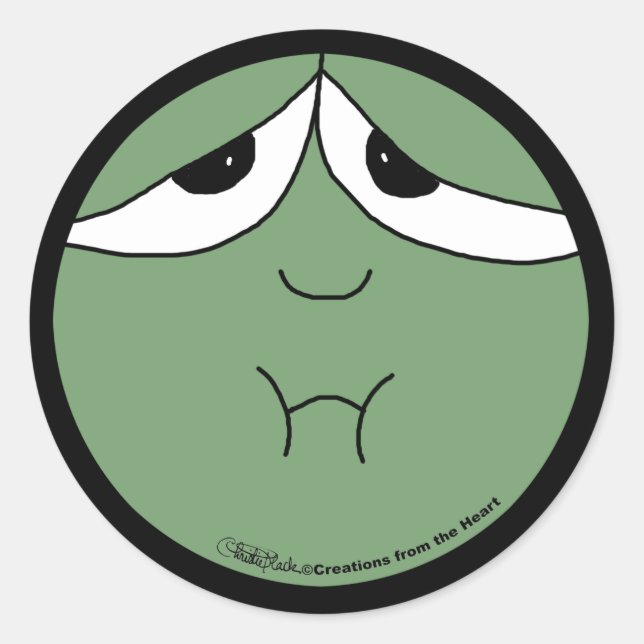 Sick Face Classic Round Sticker (Front)
