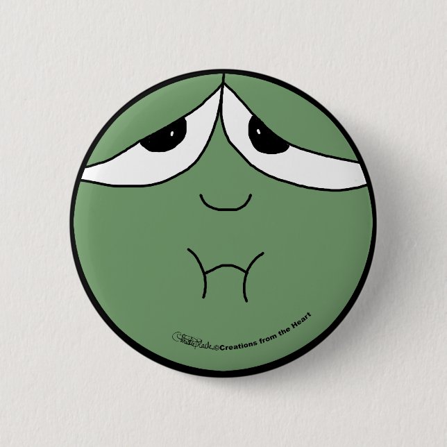 Sick Face Pinback Button (Front)