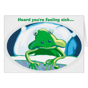 Sick frog get well card