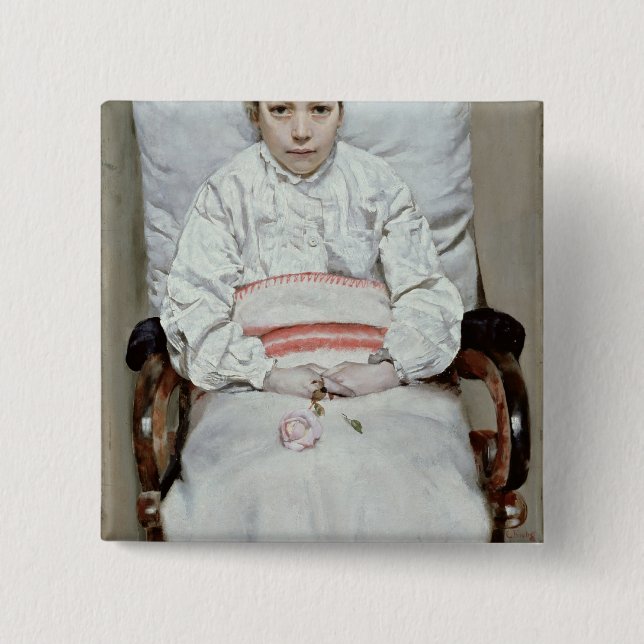 Sick Girl Pinback Button (Front)