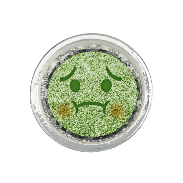 *~* SICK ILL  Emoji AP40 Gold Glitter   Ring (Front)