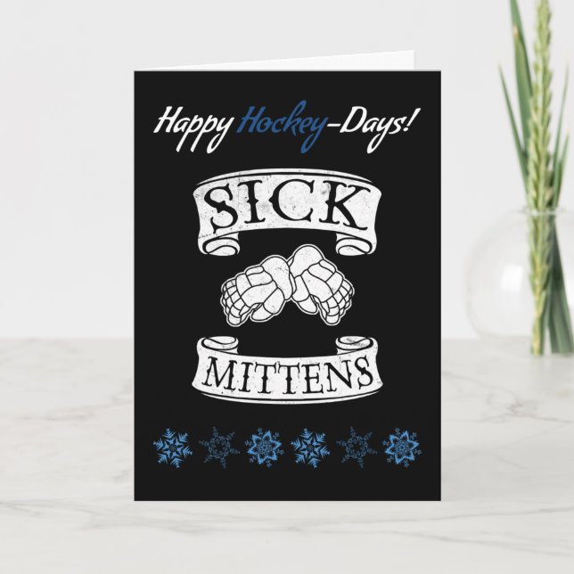 Sick Mittens Hockey Slang Custom Holiday Card (Front)