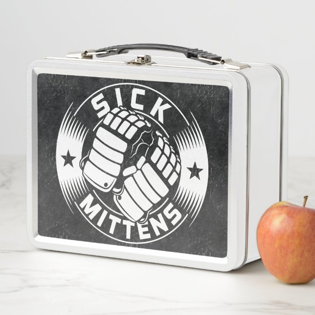 Sick Mittens Hockey Slang Lunch Tin Metal Lunch Box (In Situ)