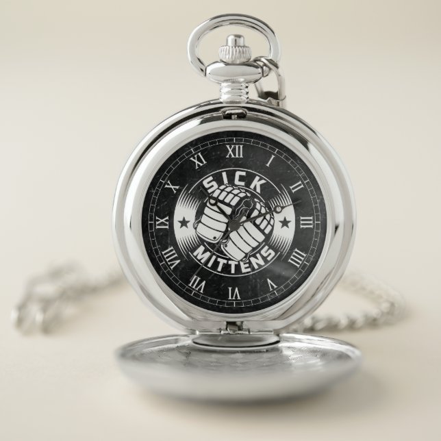 Sick Mittens Ice Hockey Pocket Watch (Inside)