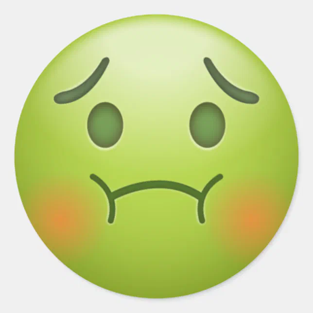 Sick note Emoji Face Classic Round Sticker | Zazzle