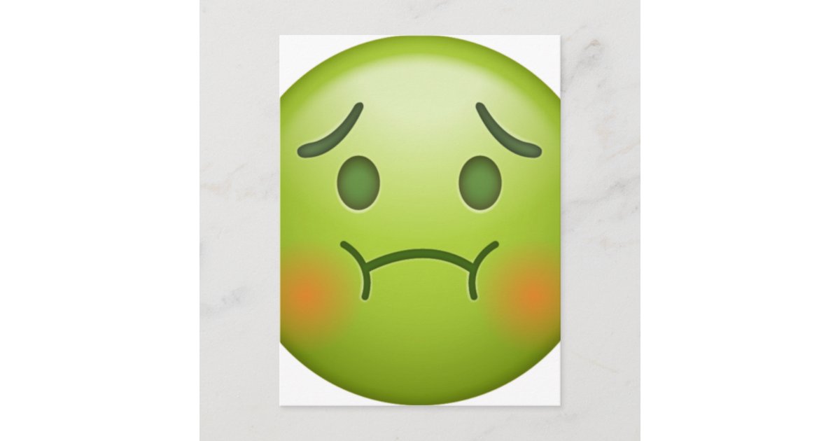 Sick note Emoji Face Postcard | Zazzle